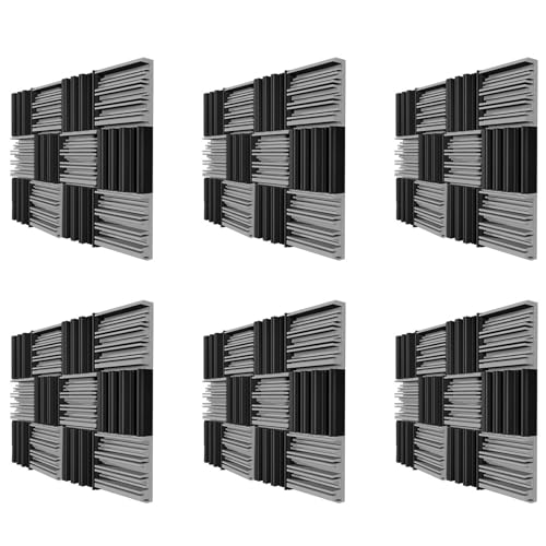 BLASHRD 72 Stück Selbstklebende Schalldichte Schaumstoffplatten, 30,5 x 30,5 x 5,1 cm, für Wand, Zuhause, Studio