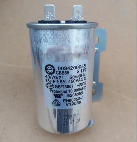 CBB65 15UF 450VAC Waschmaschinenteile Aluminiumgehäusekondensator mit Gestell