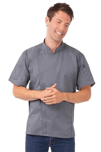 Chef Works Men's Springfield Chef Coat, Ink Blue, Large