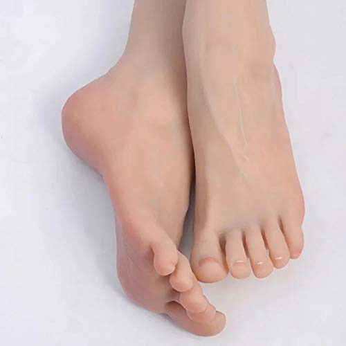 AFYH Silikon Füße Modell, 36A Silikonfußmodell, weibliche schöne Fußkopie-realistische natürliche strukturierte Fußstützen für Schuh- und Sockenanzeige