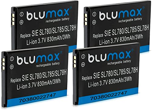 Blumax 4X Akku kompatibel mit Siemens SL78 / SL-78H Li-Ion 830mAh