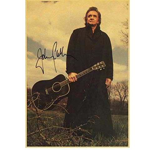 ZOEOPR Leinwand Poster Johnny Cash Poster Country Musik Sänger Poster Vintage Retro Poster Wandkunst Leinwand Malerei Home Decoration 50 * 70Cm No Frame