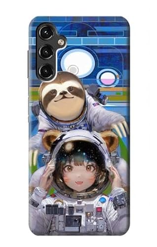 Innovedesire Waschbär Mädchen Baby Faultier Astronaut Anzug Hülle für Samsung Galaxy A14 5G