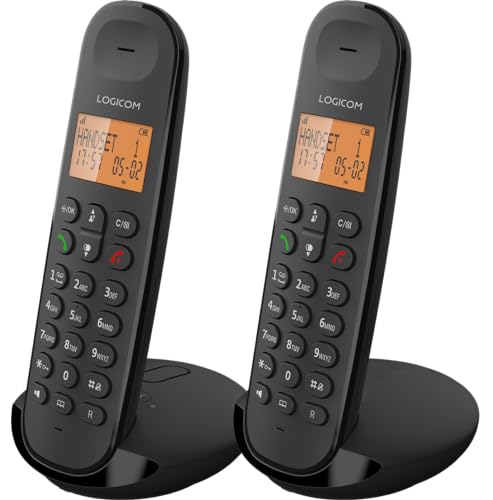 Logicom Iloa 255T Schnurloses Festnetztelefon mit Anrufbeantworter – Duo – analoge und DECT-Telefone – Schwarz