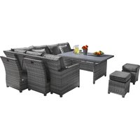 Loungeset »Fiami«, 10 Sitzplätze, Aluminium/Kunststoffgeflecht, inkl. Auflagen
