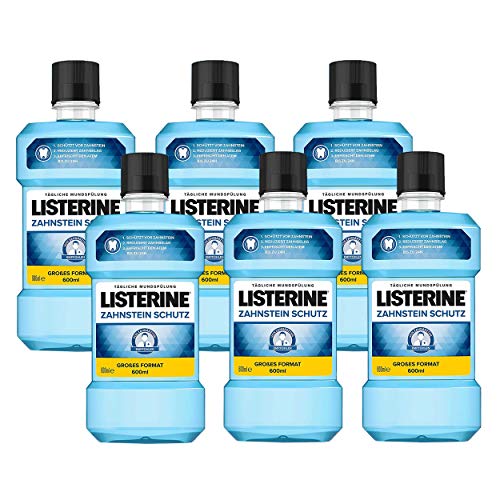 Listerine Zahnsteinschutz Mundspülung (ohne Fluorid, für natürlich schöne Zähne) 6er Pack (6 x 600 ml)