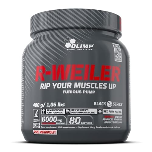 OLIMP “R-Weiler” Pre Workout Booster Pulver 480g - Vitamin B Komplex Und Koffein - Beta-Alanin - Ergänzung Ohne Zucker - Getränkepulver Für Energy Drink (Raging Cola)