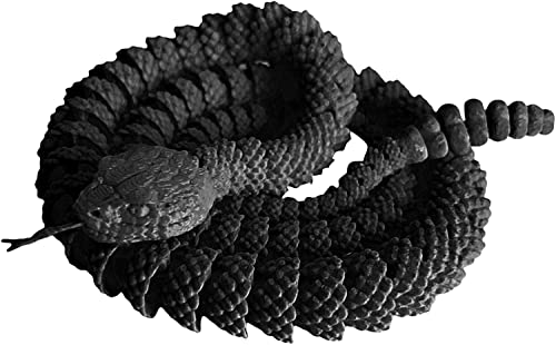 Realistische Falsche Schlangen Spielzeug 3D Druck Gelenk-Schlangen aus Gummi gruselige Schlange Spielzeug für Gartenzubehör Scherzartikel Witz Halloween Dekoration halten Vögel fern (schwarz)