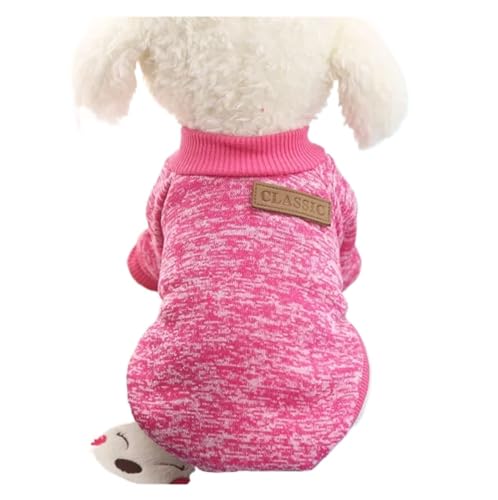 Hundekleidung für kleine Hunde, weicher Hundepullover, Kleidung für den Winter, Chihuahua-Kleidung, klassisches Haustier-Outfit, kleine Hundekleidung (Farbe: Rose, Größe: XL)