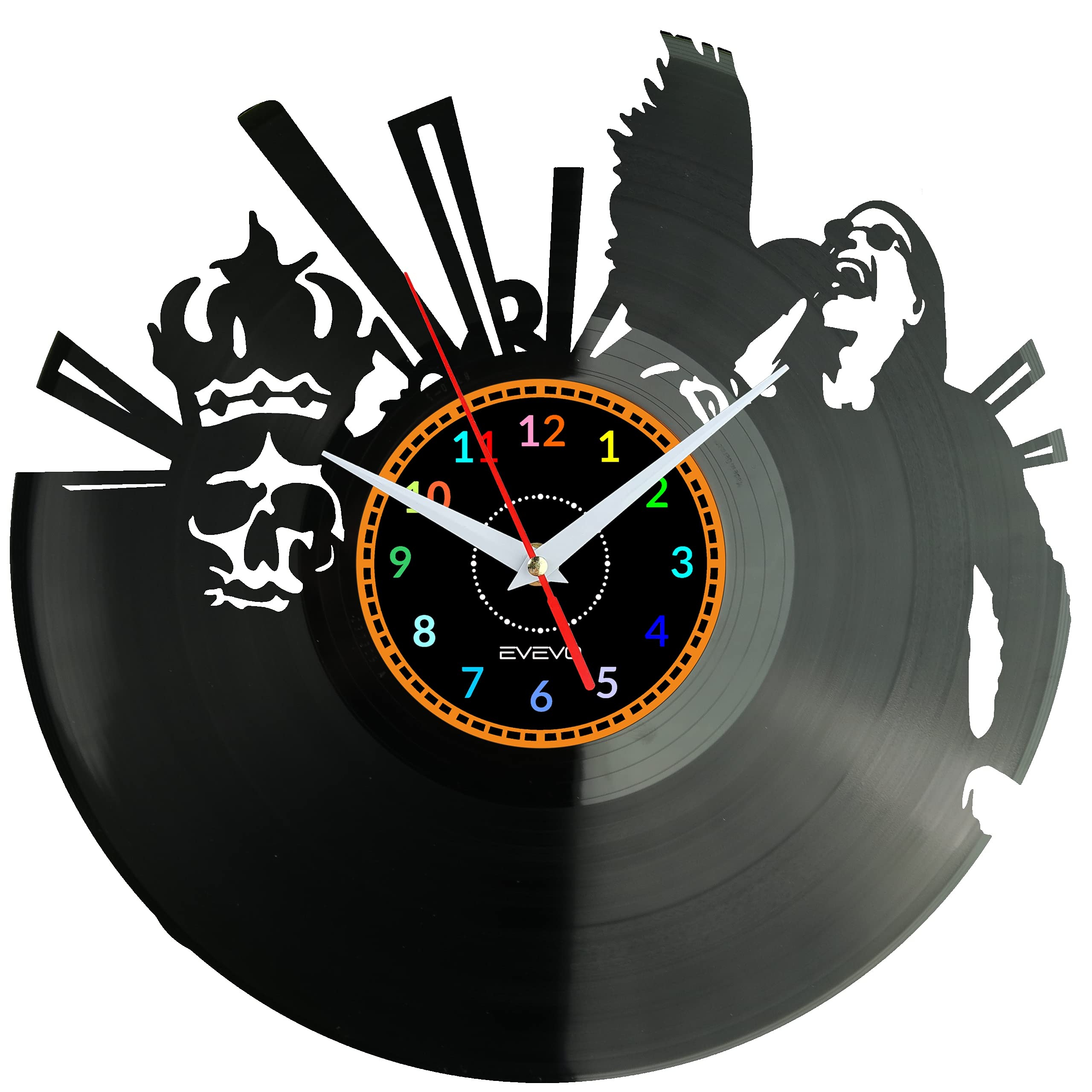 EVEVO Ozzy Osbourne Wanduhr Vinyl Schallplatte Retro-Uhr Handgefertigt Vintage-Geschenk Style Raum Home Dekorationen Tolles Geschenk Uhr Ozzy Osbourne