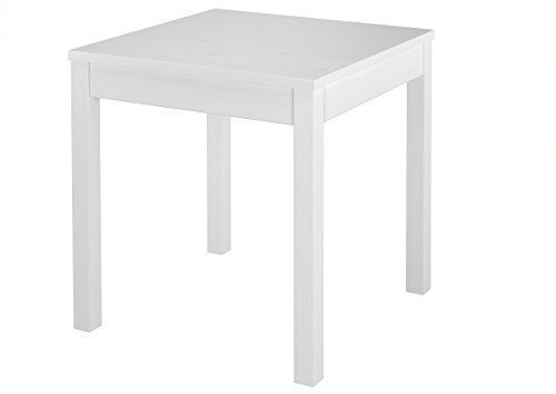 Erst-Holz® Tisch Kleiner Esstisch Massivholztisch weiß Küchentisch Beine glatt 90.70-50 A W