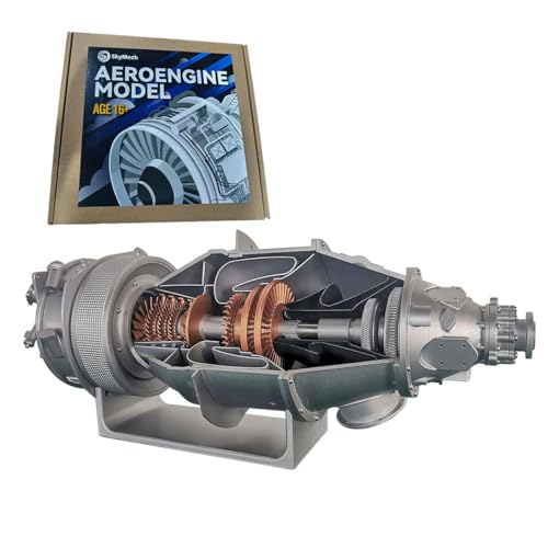 Spicyfy Turbofan Motor Model Kit, PT6A 3D-Druck DIY Funktionsmodell Flugzeug Turboprop-Motor Kit, Experiment Geschenke für Technikbegeisterte (100+ Stück)