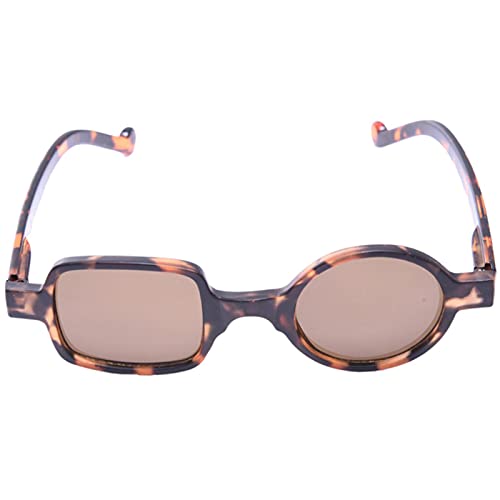 XMYNB Sonnenbrille Punk Asymmetrische Runde & Square Sonnenbrille Frauen & Männer Floral Sonnenbrille Uv Eyewear Brillen-Leopard