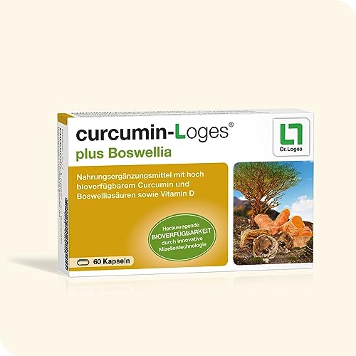 curcumin-Loges® plus Boswellia - 60 Kapseln - Nahrungsergänzungsmittel mit hoch bioverfügbarem Curcumin und Boswelliasäuren sowie Vitamin D