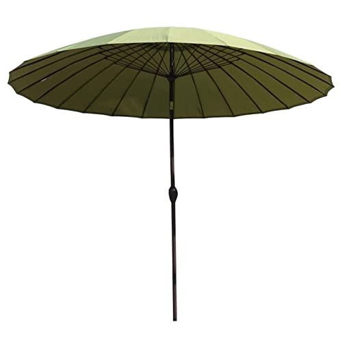 XIAOYUE 2,7 m Shanghai Sonnenschirm, runder Terrassenschirm mit Kurbelgriff und Neigung, Outdoor Garten Sonnenschirm für Rasen, Hinterhof, Pool, 18 Fiberglas Regenschirmrippen
