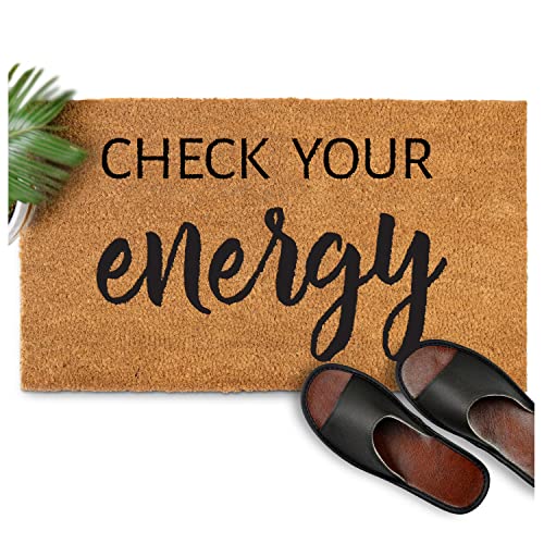 Check Your Energy Fußmatte Outdoor Eingang 76.2x43.2 cm, lustige Fußmatte, überprüfen Sie Ihre Energie Outdoor Fußmatte lustig, lustige Fußmatte für den Außeneingang