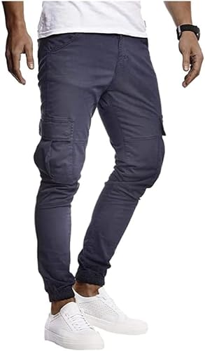 LEIF NELSON Herren Hose Jeans Stretch Jeanshose Chino Cargo Chinohose Jogger Freizeithose Stretch Slim Fit LN9285; W34L30, Blau