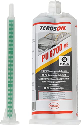 Teroson PU 6700 ME, Universal 2K-Kleber zum Kleben von Metallteilen, 2-Komponenten-Kleber für die Karosseriereparatur, Metallklebstoff für Edelstahl, Aluminium u.v.m., 2x25ml