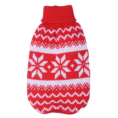 Pet Christmas Sweater Holiday Puppy Costume Sweater Pet Clothes Pet Clothes for Cats (Red, L) (Color : Red, Size : S)