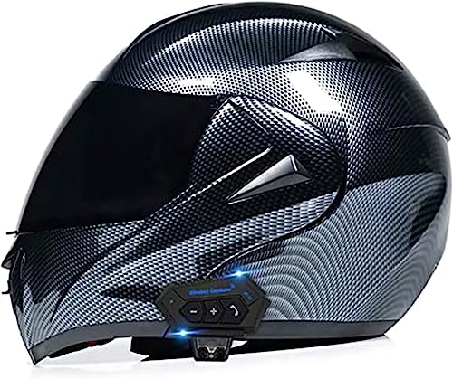 Motorrad Modularer Bluetooth-Helm Integrierter Vollgesichts-Motorradhelm Mit Antibeschlag-Doppelvisier Motocross-Helme ECE-Zulassung Für Erwachsene Männer Und Frauen D,L/{59~60cm}