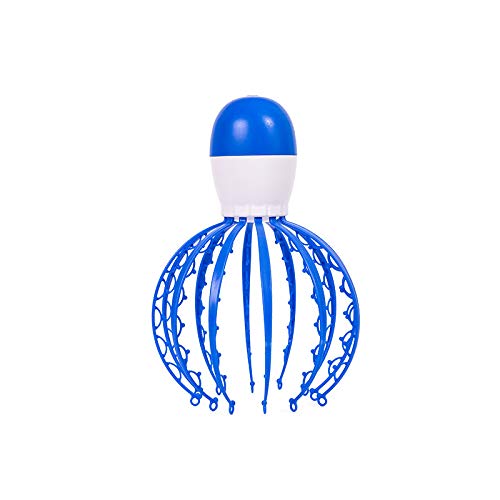 Elektrisches Kopfmassagegerät Oktopus Kralle Kopfhaut Schaben Massagegerät Büro Zuhause SPA Geschenk, blau wiederaufladbar