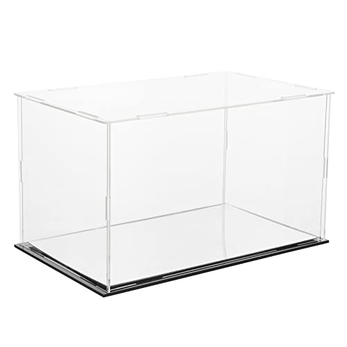 Angoily Klar Acryl Vitrine mit Spiegel Basis Transparent Schutz Schaufenster Box Fall für Action Figur Sammlerstücke Puppe Spielzeug 25X15CM, 325QI1418GW89SK6CB89