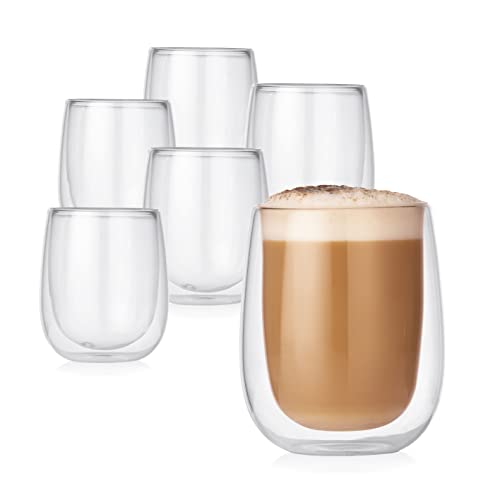 GOURMETmaxx Thermogläser Kaffee-Spezialitäten 6er-Set Cappuccino | Wärmeisolierend: für warme & kalte Getränke geeignet, ca. 250 ml Füllmenge | Einfaches Handling [Borosilikatglas]