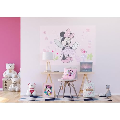 AG Design Minnie Maus und Daisy in wunderschönen Blumen, Disney, Vlies Fototapete für EIN Kinderzimmer, 160 x 110 cm, FTDN M 5268, Mehrfarbig