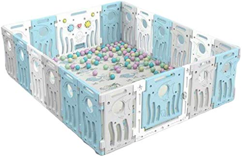 Spielplatz Baby Laufstall und Ball PiSet für Indoor ToddleSafety Spielbereich Tor Anti-Fall Zaun, blau, ohne Kugeln