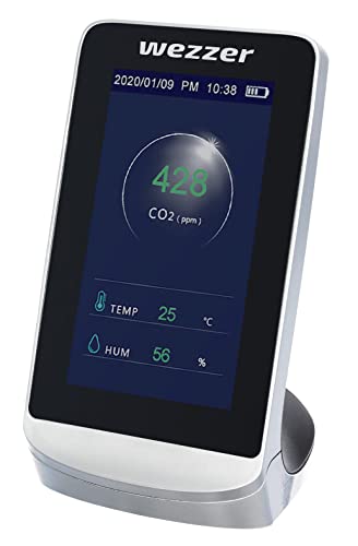 Levenhuk Wezzer Air MC60 Kompakter Tragbarer Multifunktions-Luftqualitätsmonitor – CO₂-Messgerät, Thermometer, Hygrometer, Uhr, Kalender