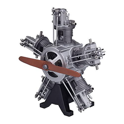 Spicyfy 5-Zylinder-Motor Bausatz, Mini Metall Motor Verbrennungsmotor Benzinmotor DIY-Montage Modell Experiment Geschenke für Technikbegeisterte
