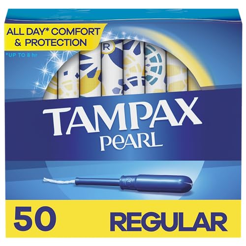Tampax Pearl Kunststoff-Tampons, normale Saugfähigkeit, geruchlos, 50 Stück