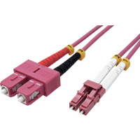 Value LC/SC LWL Netzwerkkabel | Glasfaser Kabel | OM4 Duplex Patchkabel in violett | 10 m