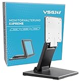 VSG 92001 Halterung für Touchscreens POS oder PC Monitore – Stabiler Display Ständer, Flexibel verstellbar, VESA, Metall, 10 bis 22 Zoll - Schwarz