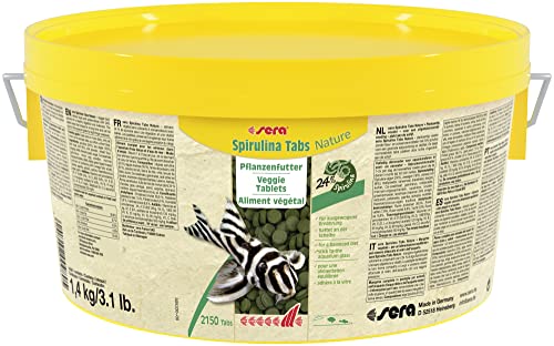 sera 00980 Spirulina Tabs 1,4 kg - Pflanzenfutter aus Hafttabletten mit hohem Spirulina-Anteil (27%)