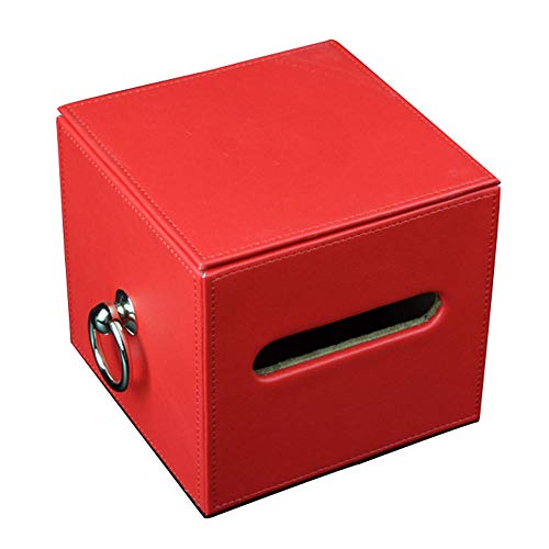 ZXGQF Tissue Box Cute Pu Wasserdichte Quadratische Papierrolle Zylinder Papierhandtuchhalter Für Zuhause BüroAuto Dekoration Tissue Box Halter, Rot