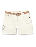G.I.G.A. DX Damen Shorts Hira, Bermuda mit Gürtel, kurze Hose für Frauen mit praktischen Taschen, weiß, 40