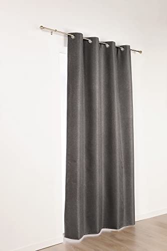 LINDER 978/15/375FR/140 x 240 Uni Vorhang aus Polyester, 140 x 240 cmSTOPP, anthrazit, 140 x 240