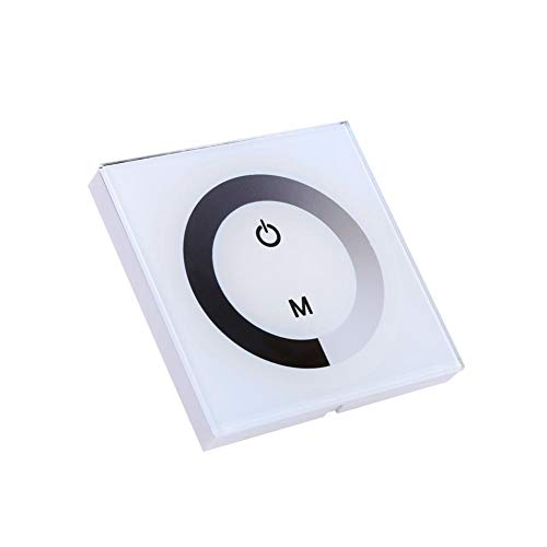 Cikonielf Single Color Touch Panel Dimmer Light Switch for LED Light Strip Wall Switch Controller DC 12V-24V(Weiß)