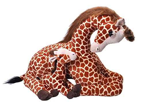 Jumbo Mom and Baby Giraffe, 76 cm braun-kombi