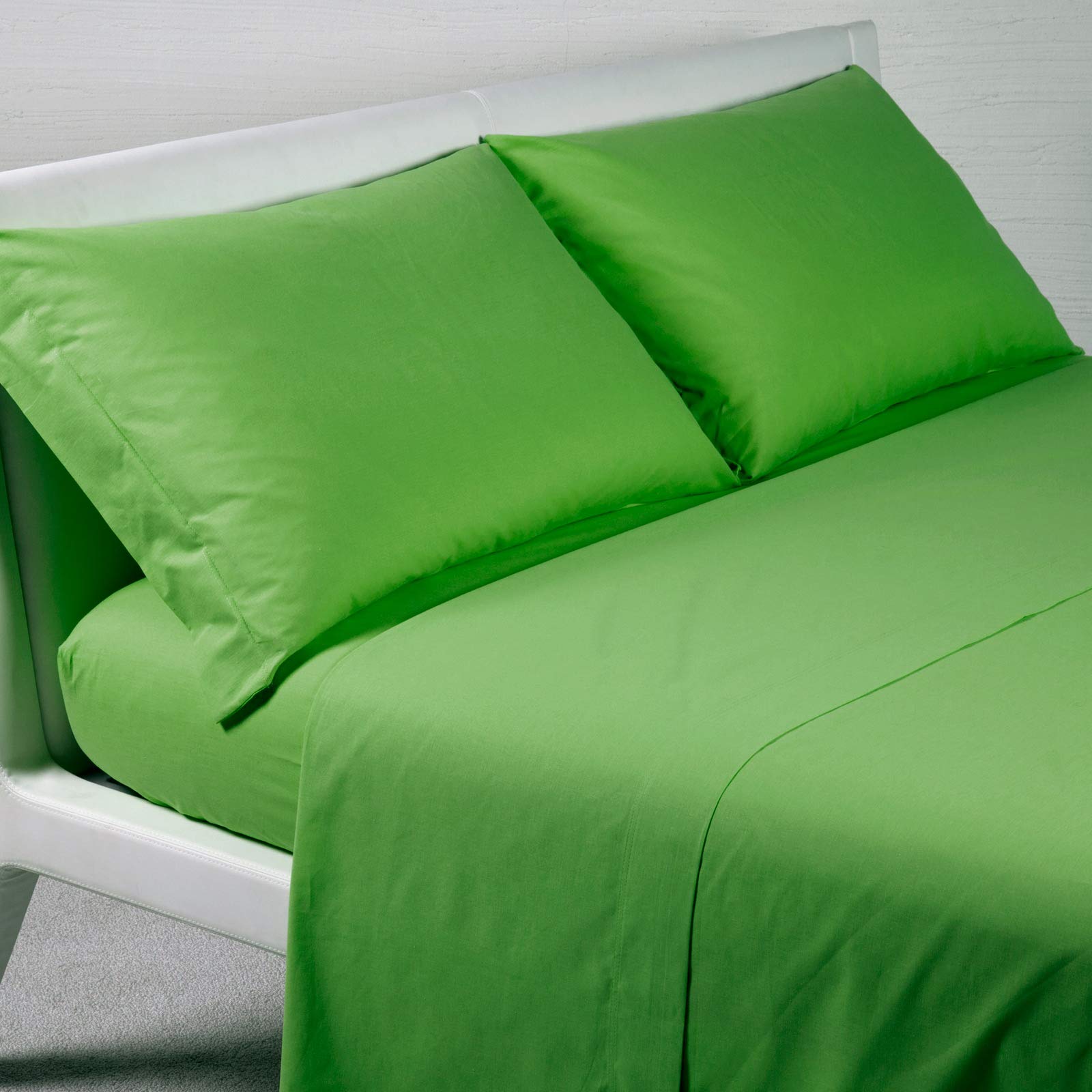 Caleffi Einfarbige Baumwolle Farben, grün, Einzelbett