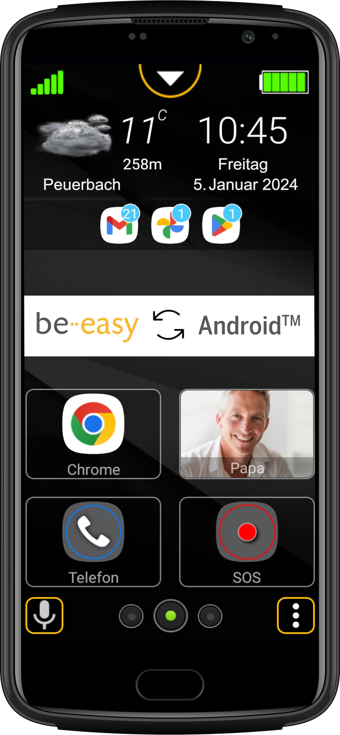 Beafon, M7 Lite Premium, Smartphone, Seniorenhandy, SOS Notruftaste, Sicherheitszone, Hörgerätekompatibel, Touchdisplay 5,5" Zoll (13,97cm), 4G, Farbe schwarz