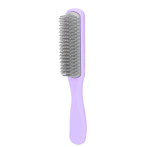 MOBEBI Haarbürste, klassische 9-reihige Bürste für Damen, lockige Haarstyling-Pinsel zum Trennen, Formen, Definieren von langen kurzen Haarbürsten (Farbe: Blau) (Farbe: Lila)