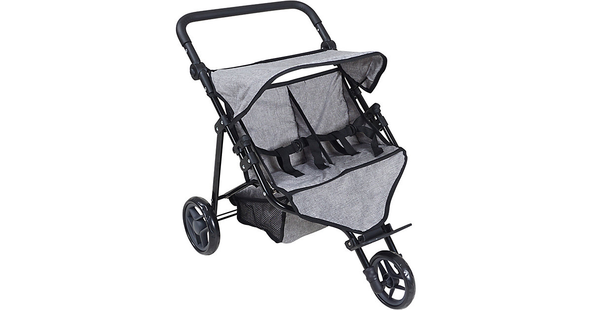 Zwillingspuppenwagen Duo - jeans grey anthrazit 2