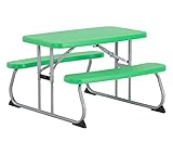 LIFETIME Campingtisch & Picknicktisch für Kinder | 83x90x53 cm Grün | Kunststoff Tisch inklusive Bank für den Outdoorbereich