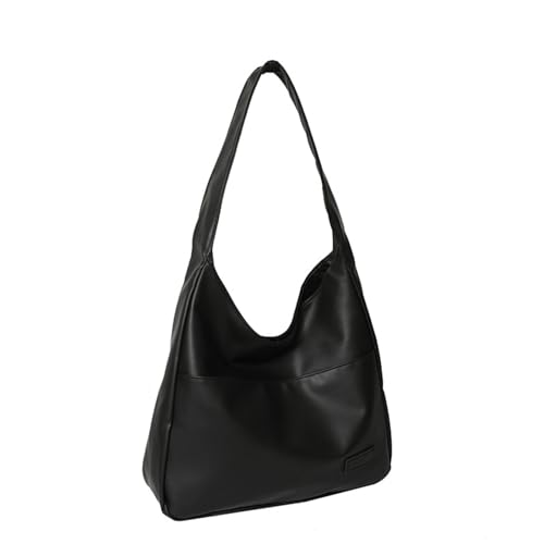 Shoulder Bag for Women, Solid Color Shoulder Bag, Tote Handbag Big Capacity (Black,One Size)