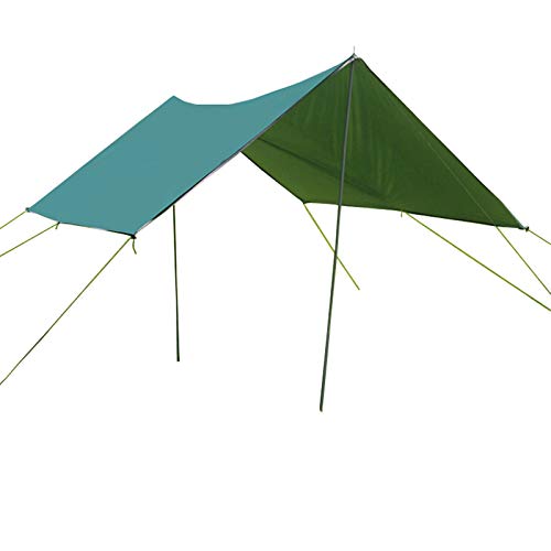 LZQpearl Camping Plane, Sun Shade Sail, Hängematte Rain Fly Tent Tarp, Tragbare Leichte wasserdichte Winddichte Camping Shelter Für Schnee Sunshade Für Camping Picknick Wandern Im Freien (Green)