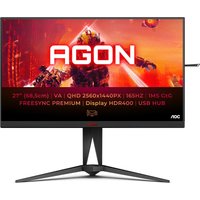 AOC AGON AG275QXN - AG5 Series - LED-Monitor - Gaming - 68.6 cm (27) - 2560 x 1440 QHD @ 165 Hz - VA - 400 cd/m² - 3000:1 - DisplayHDR 400 - 1 ms - 2xHDMI, 2xDisplayPort - Schwarz, Rot [Energieklasse F](AG275QXN/EU)