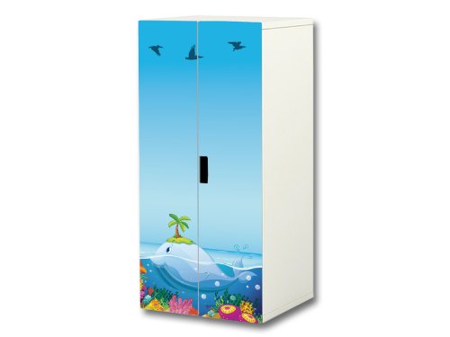 STIKKIPIX kompatibel für den Kinderzimmer Schrank STUVA von IKEA (Korpus: 60 x 128 cm) |SC28 | Aufkleber-Set Unterwasserwelt | Möbel Nicht Inklusive