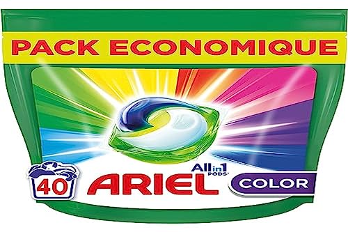 Ariel All-in-1 Pods Flüssigwaschmittel für Tabletten/Kapseln, 40 Waschgänge, Farbe, wirksam bei hartnäckigen Flecken ab der ersten Wäsche, auch bei kaltem Wasser